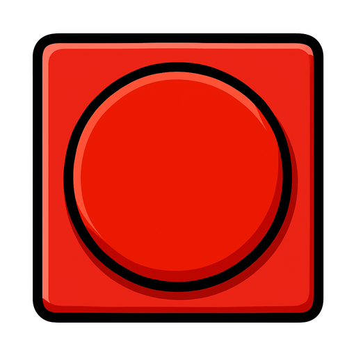 red button square.
In-Game asset.  2d.  High contrast.  No shadows