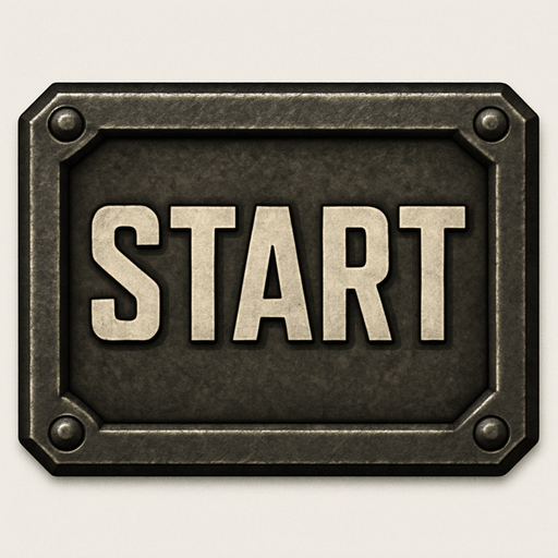 boton de inicio al estilo hoi4.
In-Game asset.  2d.  High contrast.  No shadows