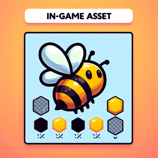 A  honeybee.
Single Game Texture. In-Game asset. 2d. Blank background. High contrast. No shadows.
