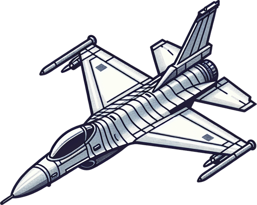 F16 2 boyut çapraz değil düz.
Single Game Texture. In-Game asset. 2d. Blank background. High contrast. No shadows.