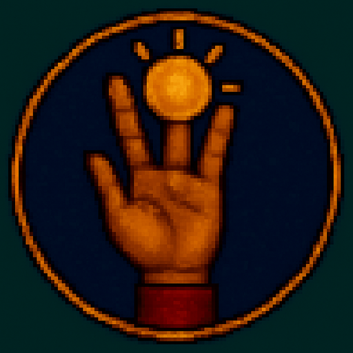 A hand with its fingers symbolizing sun