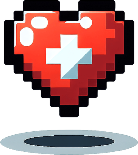 Single cartoon extra life heart. No drop shadows.
Single Game Texture. In-Game asset. 2d. Blank background. High contrast. No shadows.