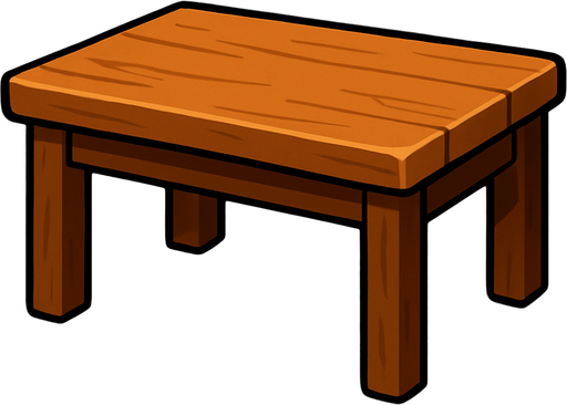 Do flat empty table.
In-Game asset.  2d.  High contrast.  No shadows