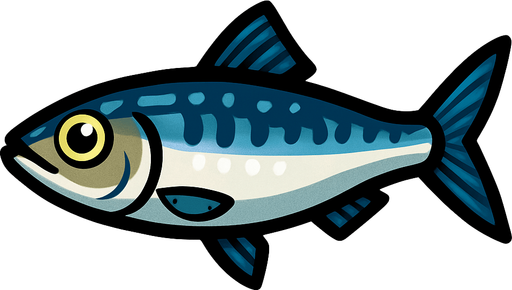 sardine.
In-Game asset.  2d.  High contrast.  No shadows