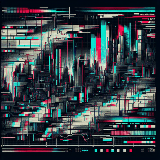 glitch effect designed to obscure parts of an image, styled with a corrupted, high-tech aesthetic. The effect features jagged digital distortions, horizontal and vertical lines, and fragmented static noise that mimic a malfunctioning screen. Irregular bands of color, like red, blue, and green, are interspersed with black and white static, creating a chaotic yet visually engaging pattern.

Some areas include fragmented text or pixelated blocks, further enhancing the glitchy, corrupted look. The overall effect has sharp, uneven edges, making it blend naturally into a disrupted image. Subtle hints of glowing lines or grid-like structures add a futuristic feel while keeping the distortion dense enough to effectively conceal parts of the underlying image. This glitch effect is ideal for creating a sense of mystery or simulating the appearance of a compromised digital screen.
Single Game Texture. In-Game asset. 2d. Blank background. High contrast. No shadows.