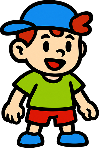Kid.
In-Game asset.  2d.  High contrast.  No shadows