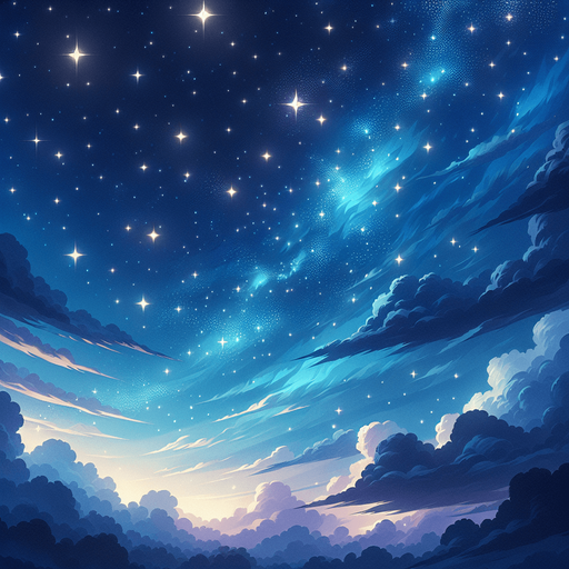 Starry sky.
Single Game Texture. In-Game asset. 2d. Blank background. High contrast. No shadows.