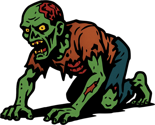 crawler zombie.
In-Game asset.  2d.  High contrast.  No shadows