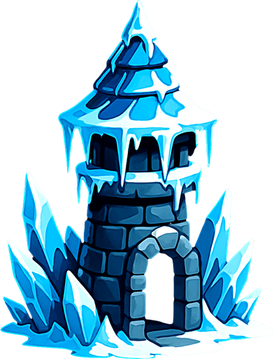 freezing tower realistic.
In-Game asset.  2d.  High contrast.  No shadows
