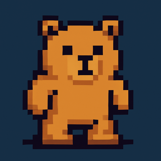Bear pixel.
In-Game asset.  2d.  High contrast.  No shadows