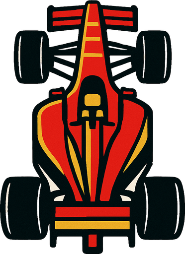 formula 1 arabası üsten çekilmiş.
In-Game asset.  2d.  High contrast.  No shadows