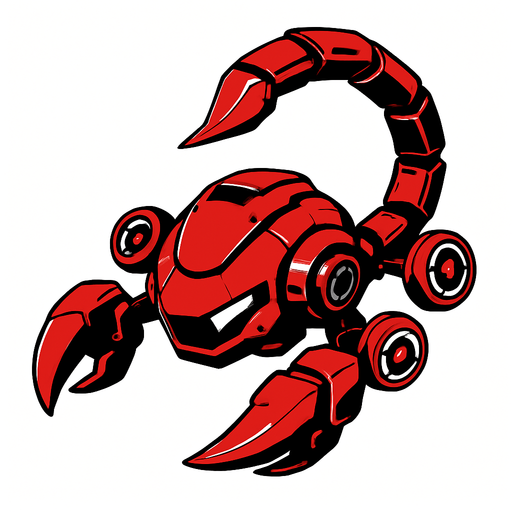no background. scifi scorpion red floating drone. anime style.
In-Game asset.  2d.  High contrast.  No shadows