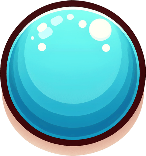 cartoon light blue circle.
Single Game Texture. In-Game asset. 2d. Blank background. High contrast. No shadows.