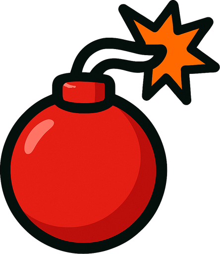 red bomb.
In-Game asset.  2d.  High contrast.  No shadows