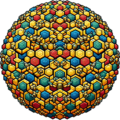 beehive patter 2d color.
Single Game Texture.  In-Game asset.  2d.  Blank background.  High contrast.  No shadows