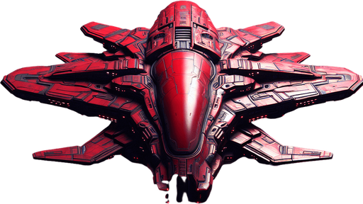 Evil alien spaceship red.
Single Game Texture.  In-Game asset.  2d.  Blank background.  High contrast.  No shadows