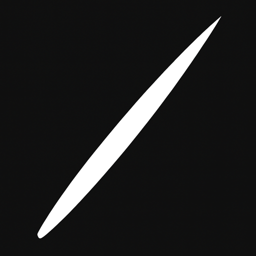 straight and white slash thin at the tip and thick in the middle.
In-Game asset.  2d.  High contrast.  No shadows