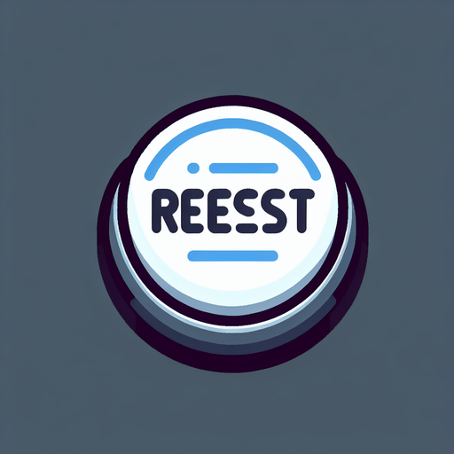 a button saying 'reset'.
In-Game asset. 2d. Blank background. High contrast.