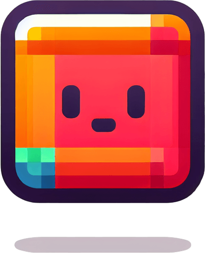 Geometry dash square.
Single Game Texture.  In-Game asset.  2d.  Blank background.  High contrast.  No shadows