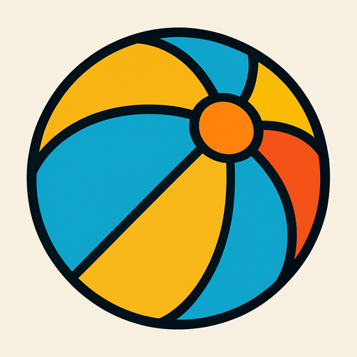 beach ball.
In-Game asset.  2d.  High contrast.  No shadows
