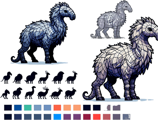 herbivore.
Single Game Texture. In-Game asset. 2d. Blank background. High contrast. No shadows.