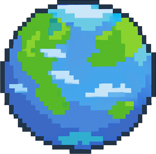 yalnızca pixel dünya kalacak, oyundaki düşman yerine bu görseli kullanacağım. yalnızca bu dünya kalsn pixel şekilde ve arka planı kaldır yani dünya dılındaki her şeyi kaldır