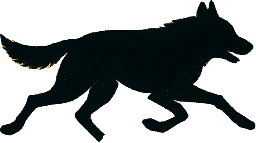 Silueta de perro corriendo