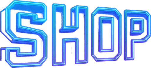 Neon cyberpunk 3d hologram glowing SHOP