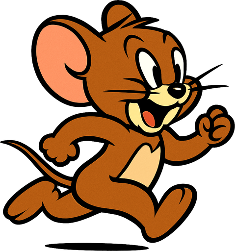 Koşan Jerry.
In-Game asset.  2d.  High contrast.  No shadows