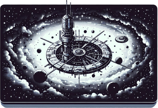 uzay üssü galaksi.
Single Game Texture.  In-Game asset.  2d.  Blank background.  High contrast.  No shadows