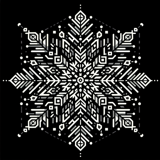 сніжинка.
Single Game Texture. In-Game asset. 2d. Blank background. High contrast. No shadows.