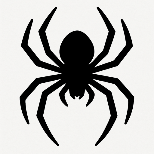 black spider.
In-Game asset.  2d.  High contrast.  No shadows