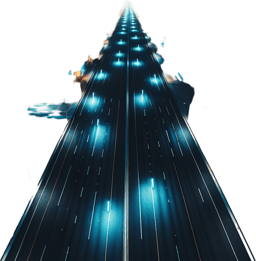 Black asphalt road at night, top view