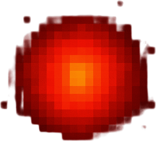 2d pixel high quality A red charcing glowing particle. Bright red core with subtle outer glow. 
Single Game Texture. In-Game asset. 2d. Blank background. High contrast. No shadows.