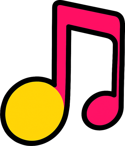 2D muzik yalniz notasi.
In-Game asset.  2d.  High contrast.  No shadows