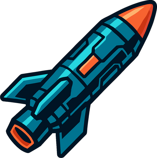 Misil futurista.
In-Game asset.  2d.  High contrast.  No shadows