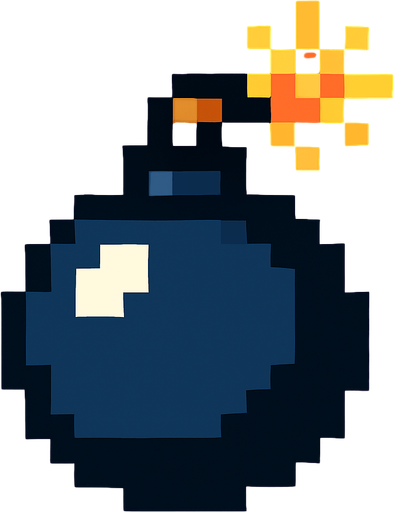 Pixel art Bomb..
In-Game asset.  High contrast.  No shadows
