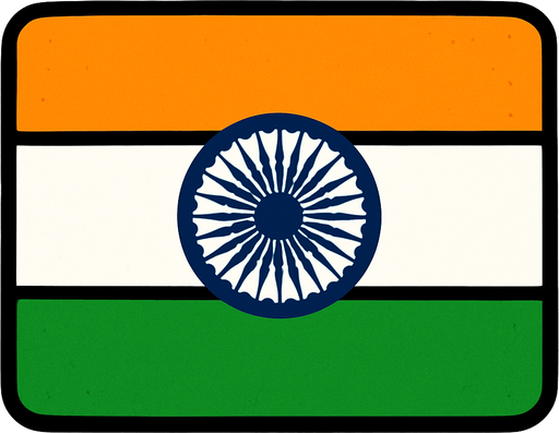 india flag.
In-Game asset.  2d.  High contrast.  No shadows