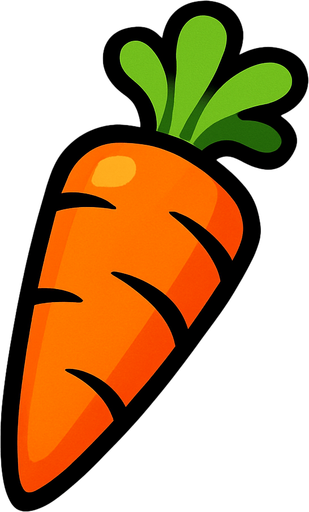 carrot.
In-Game asset.  2d.  High contrast.  No shadows