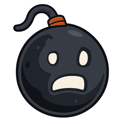 black bomb candy. No background. Transparent background. Blank background. No shadows. 2d. In-Game asset. flat