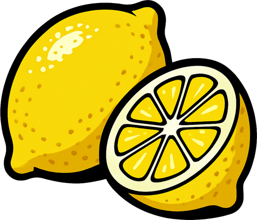 lemon.
In-Game asset.  2d.  High contrast.  No shadows. Realistic
