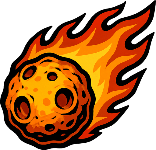 Meteor.
In-Game asset.  2d.  High contrast.  No shadows