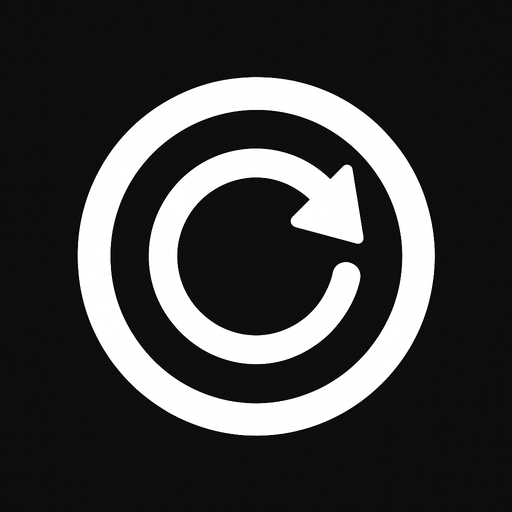 white restart button but no have text.
In-Game asset.  2d.  High contrast.  No shadows