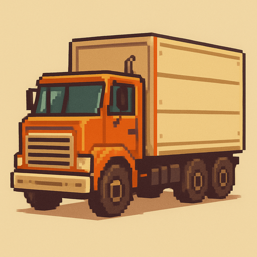 logistical truck.
In-Game asset.  No shadows. retro. retro