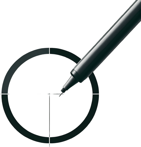 Simple one black lined circle with transparent background