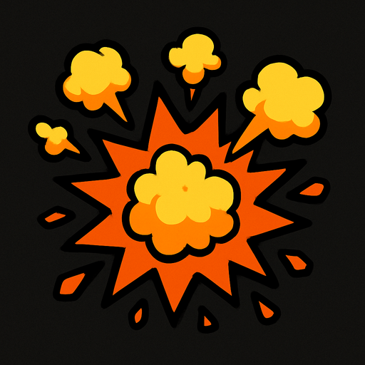 Explosion.
In-Game asset.  2d.  High contrast.  No shadows