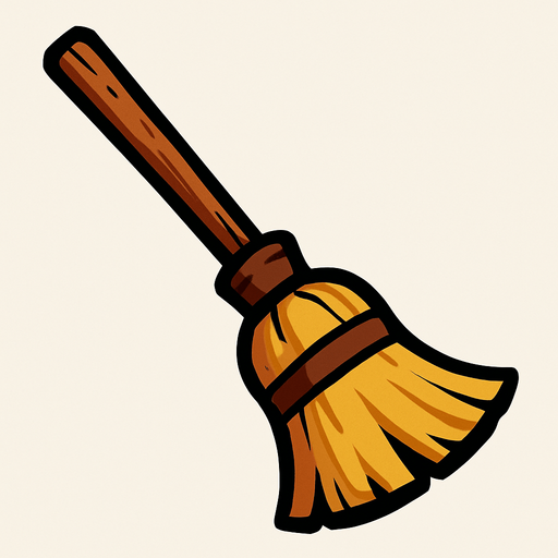 Broom.
In-Game asset.  2d.  High contrast.  No shadows