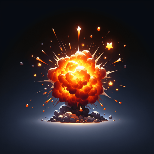 realistic explosion.
Single Game Texture. In-Game asset. 2d. Blank background. High contrast. No shadows.