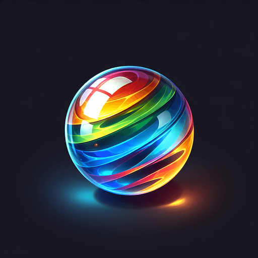 COLORED GLASS MARBLE.
Single Game Texture. In-Game asset. 2d. Blank background. High contrast. No shadows.
