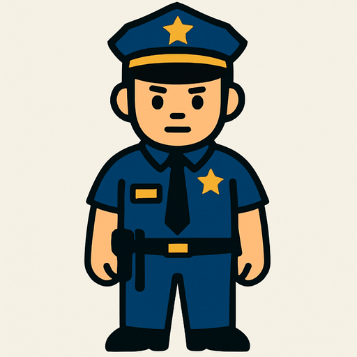 2d police.
In-Game asset.  2d.  High contrast.  No shadows
